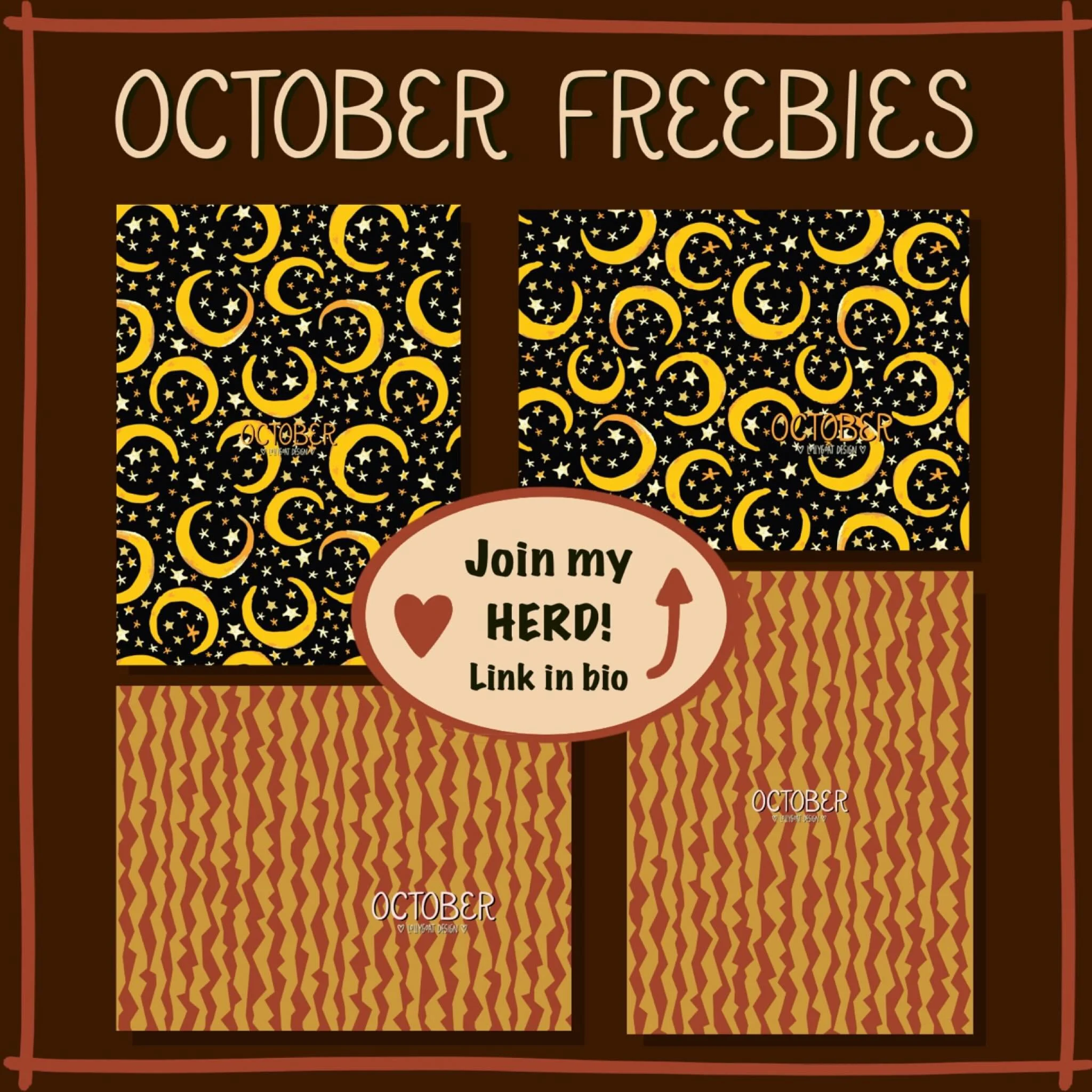 I&rsquo;m running late with this months&rsquo;s newsletter, because I lost a week to Covid, so it&rsquo;s not too late to sign up and get these funky spooky October wallpaper freebies using the link in my bio! Hopefully the newsletter will go out ton