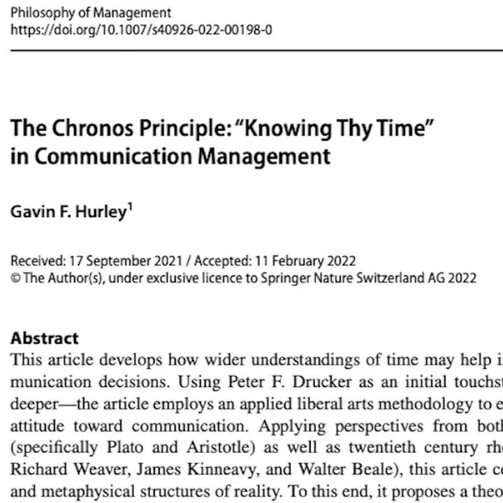 Gavin F. Hurley's scholarly journal article on philosophy of time in business communication