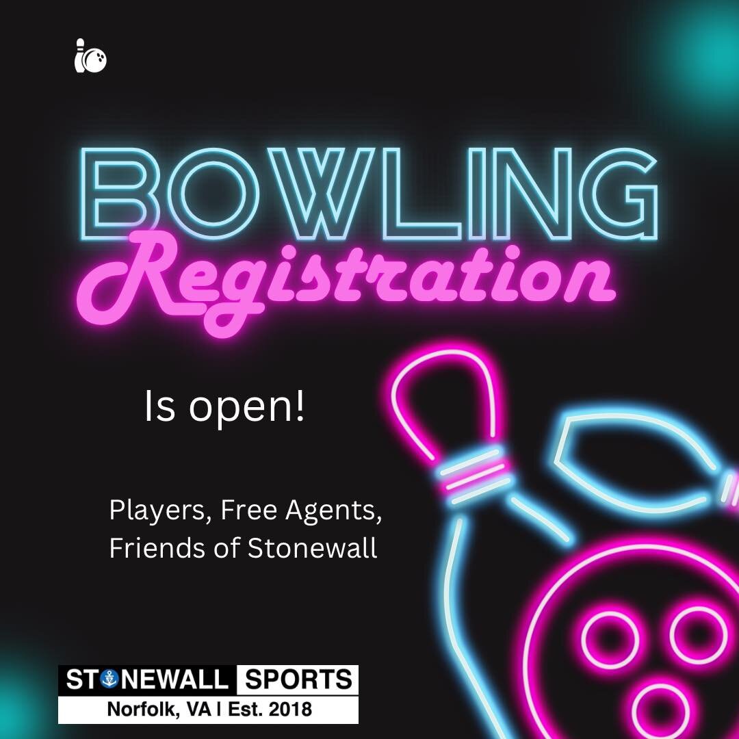 Bowling registration is now open for EVERYONE!

You can register as a Player to a team, a Free Agent and be assigned later, or a Friend of Stonewall. Simply follow this link: https://www.stonewallsportsnorfolk.org/bowling and choose the registration 