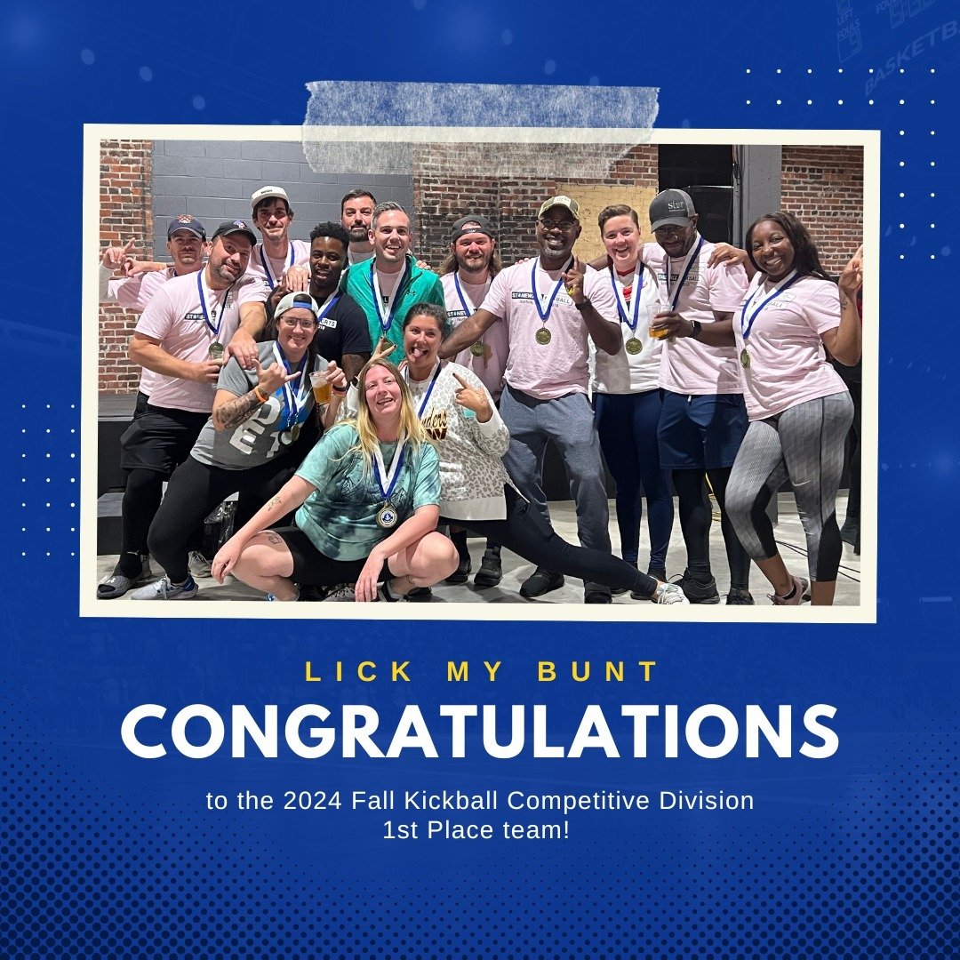 🎉 A little late to the party, but we couldn&rsquo;t wrap up this year without celebrating an AMAZING Fall kickball season! ✨

Every team gave it their all and played with so much heart! ❤️ Huge congratulations to the 1st Place winners in each divisi