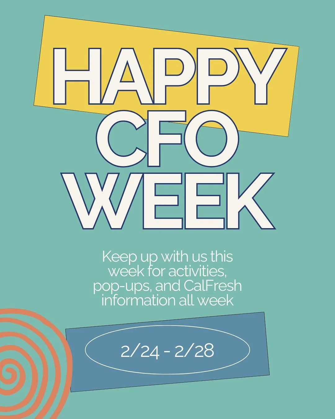 Come meet us on campus this week for our CFO week activities. We will be answering all of your questions and passing out snacks and produce :) Put these dates and activities in your calendar to be reminded :)
#CalFreshBenefits #SNAPBenefits #EBTcard