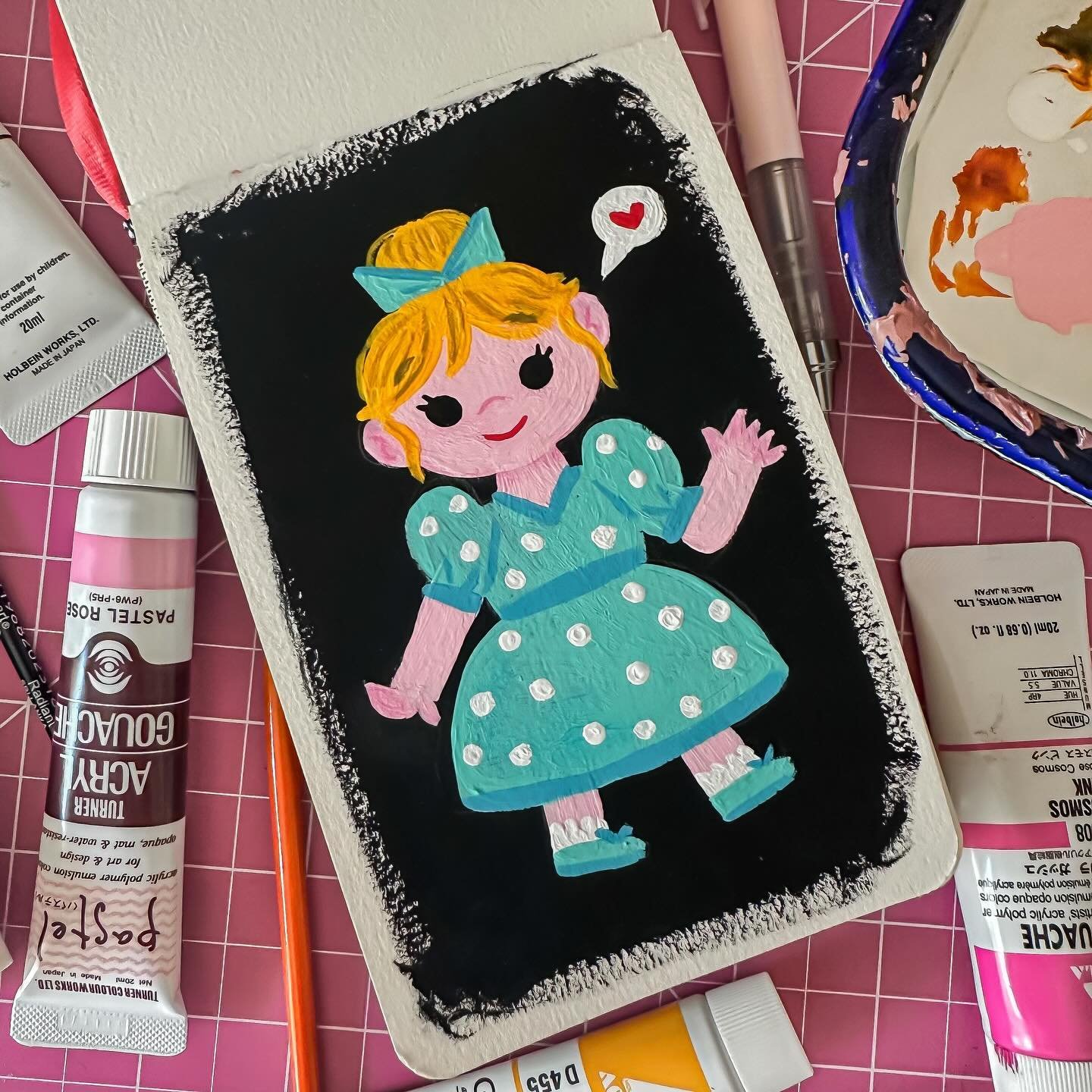 Gouache warm-up 👗 
.
.
.
🏷️ sketch, sketchbook, doodle, gouache, paint, dress