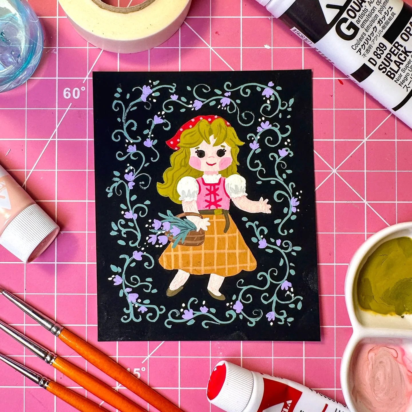 🧺🌷
.
.
.
🏷️ #gouache #acrylagouache #painting #tulips #cottagecore