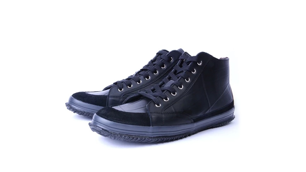 Inner tube and leather high top sneakers by SEAL, Japan