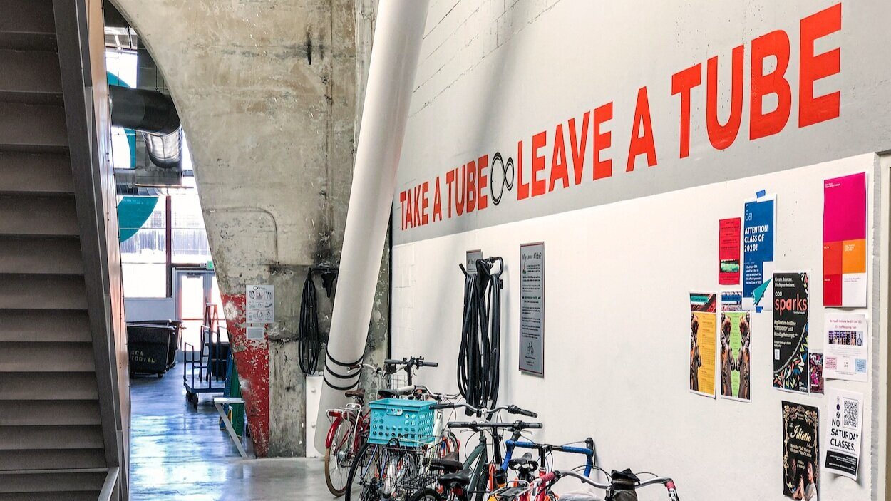 Take A Tube / Leave A Tube – Material Exchange Station at California College of the Arts, San Francisco