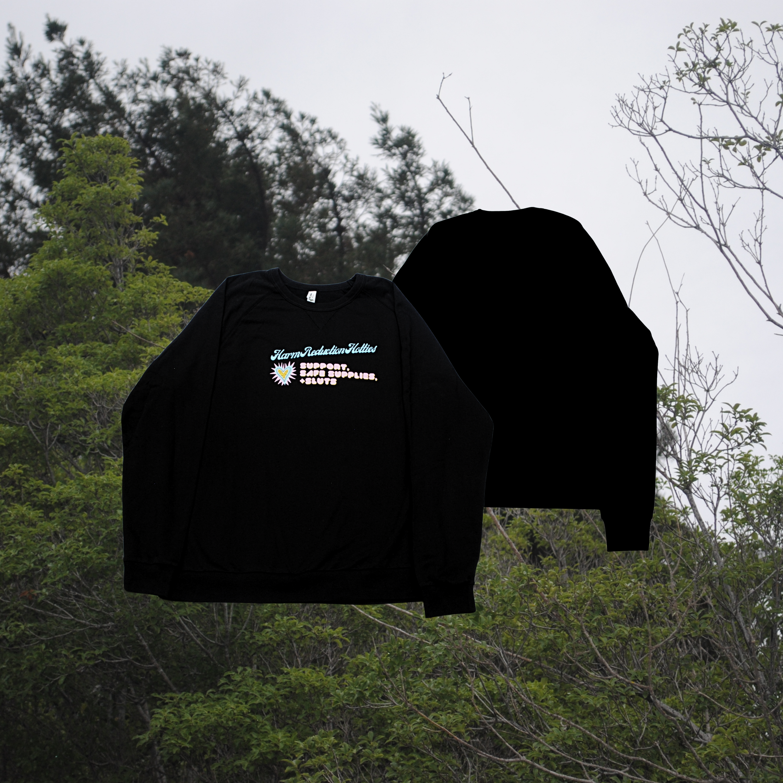 Harm Reduction Hotties Long Sleeve Crewneck Sweatshirt