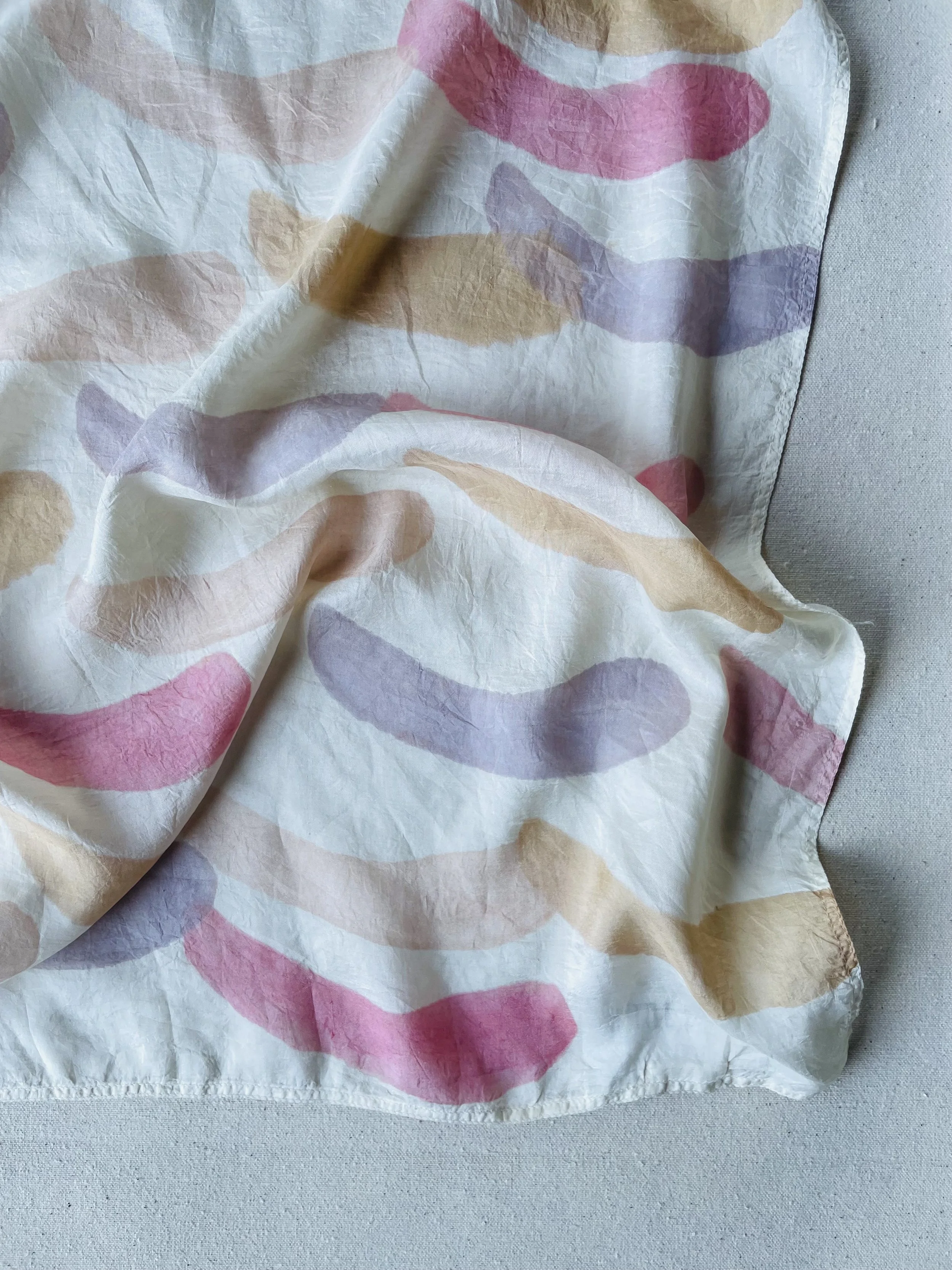 Handwoven Silk Bandana ,Plant Printed