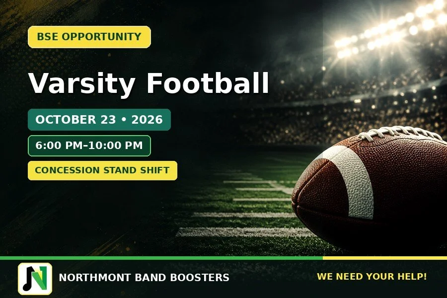 Varsity Football — Concession Help Needed! | October 23