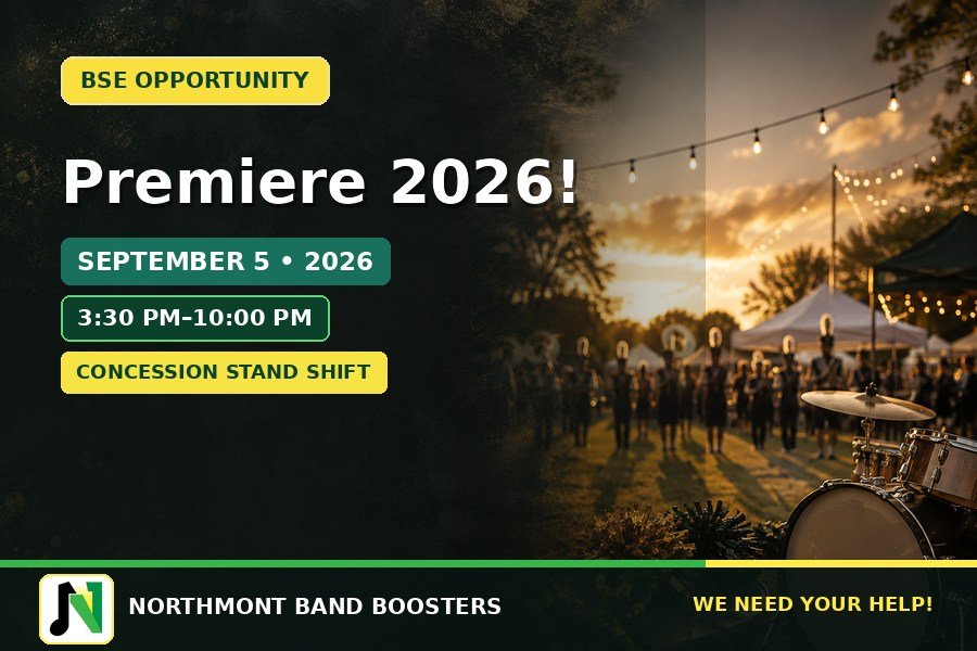 Premiere 2026! — Concession Help Needed! | September 5