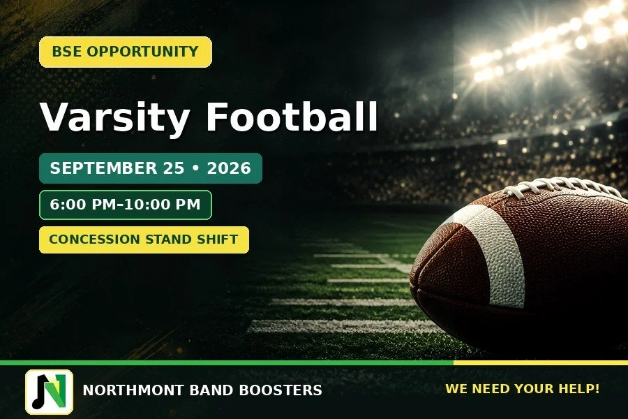 Varsity Football — Concession Help Needed! | September 25
