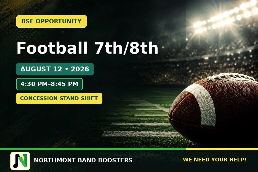 Football 7th/8th — Concession Help Needed! | August 12