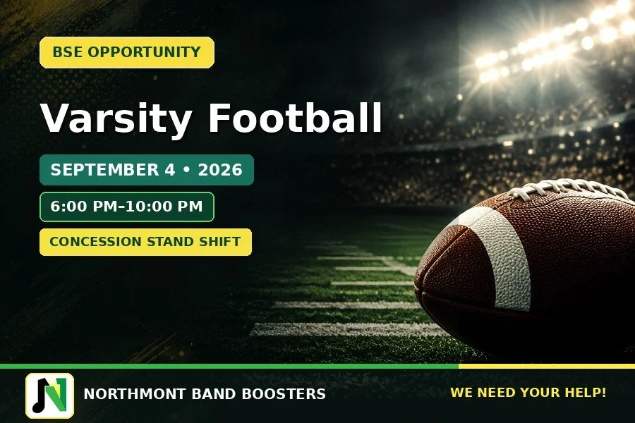 Varsity Football — Concession Help Needed! | September 4