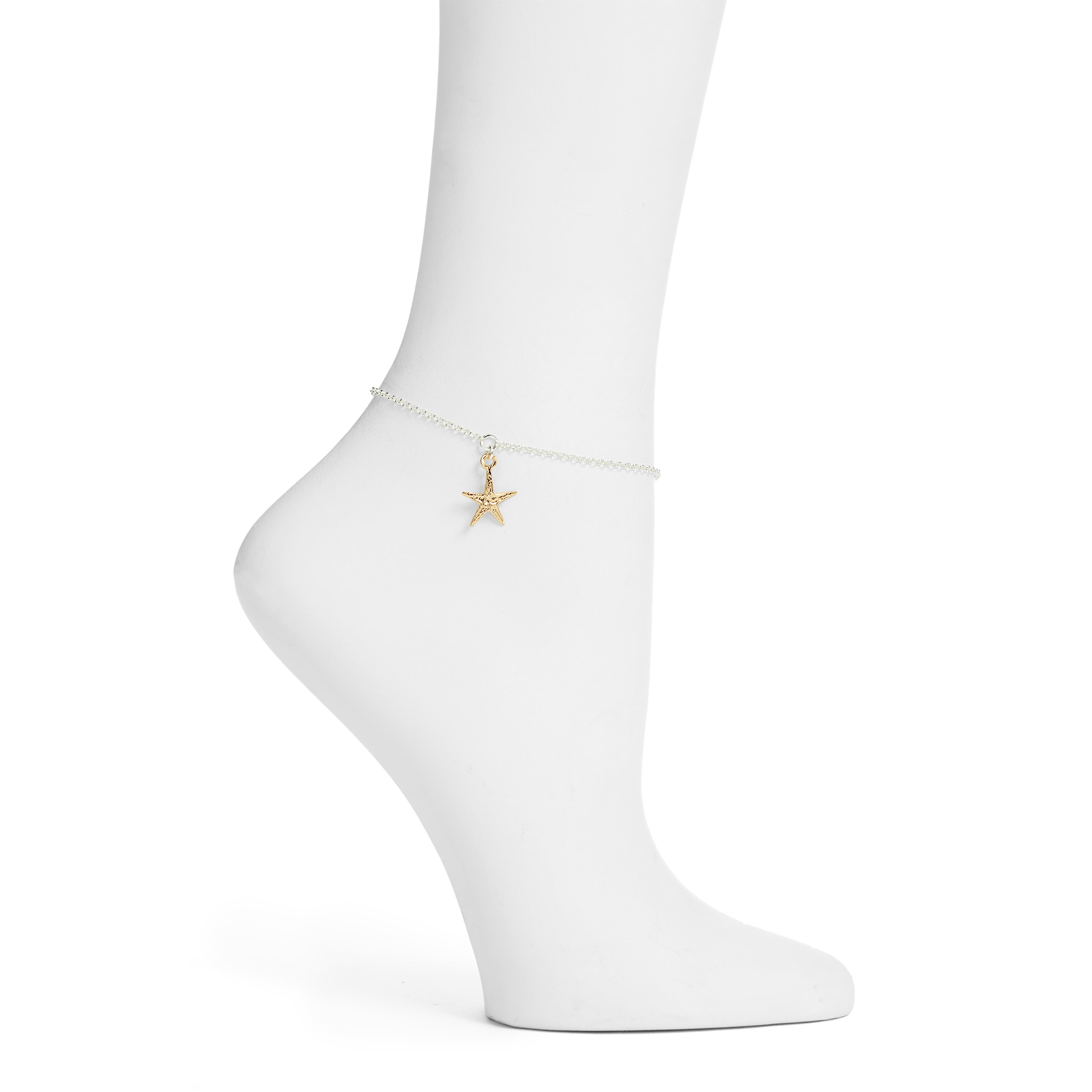 Argento Vivo Starfish Charm Anklet 