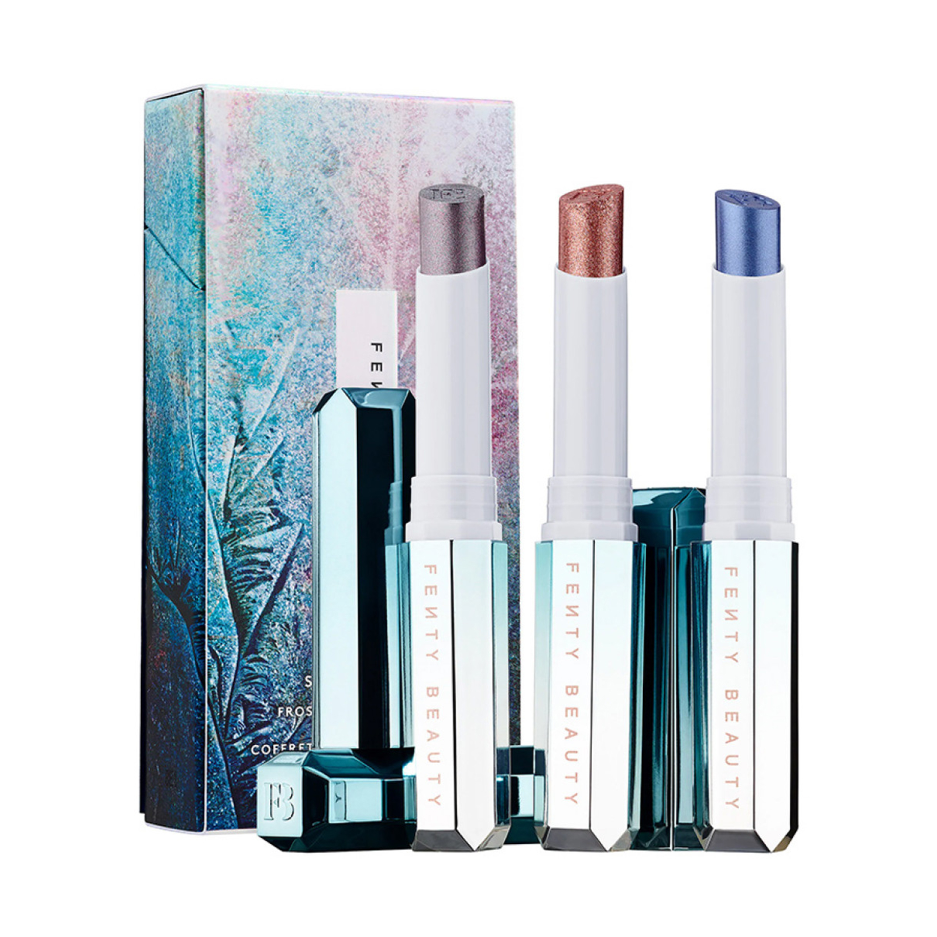 Fenty Beauty Snow Nights Frosted Metal Lipstick 3-PC Set ‘No Chill/Frost’