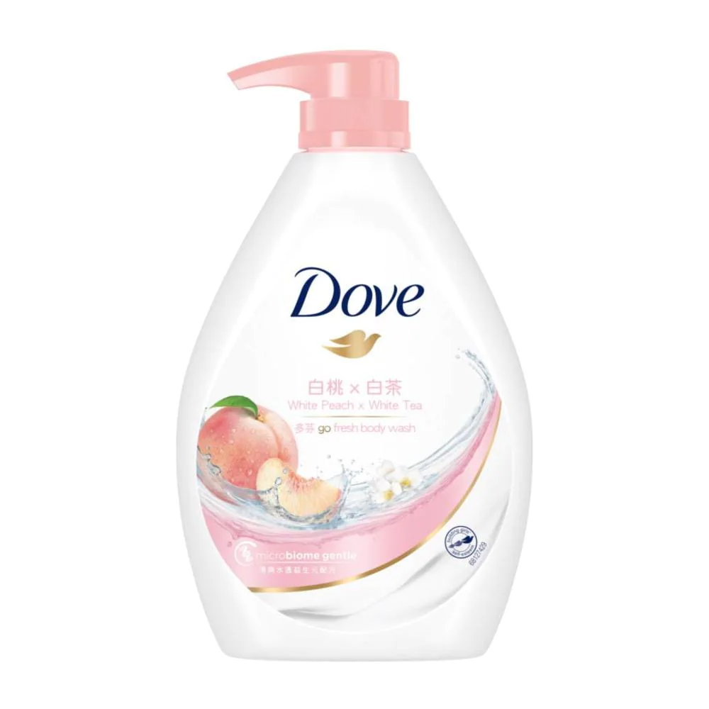   Dove   Go Fresh White Peach x White Tea Body Wash   Features:  • 0% sulphates and parabens  • Skin prebiotics formula  • Said to have 24 hours hydration 