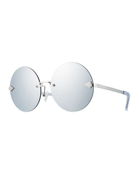 KAREN WALKER Disco Circus Rimless Round Sunglasses