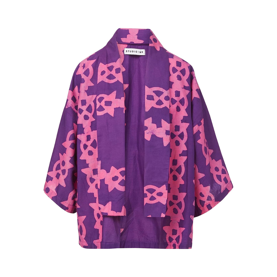 Studio 189 Cotton Short Kimono, Pink