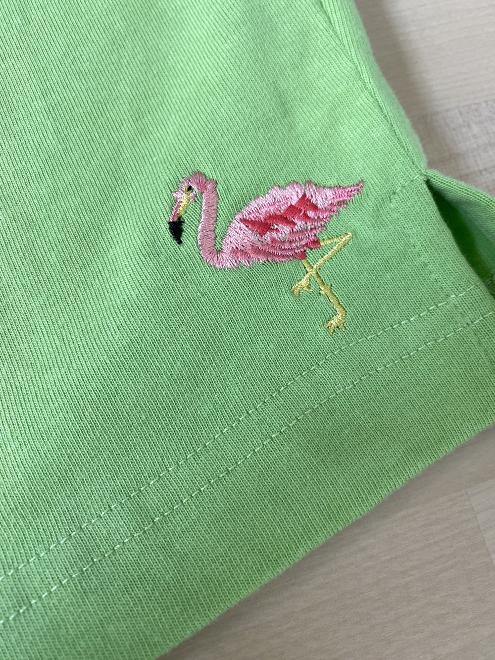 Embroidered flamingo