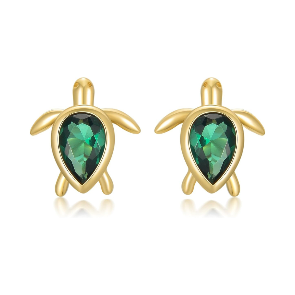 Turtle Earrings 14K Gold