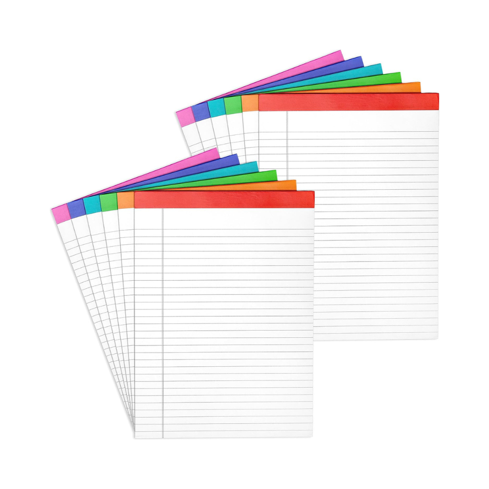 PAPERAGE Lined Legal Pads, Rainbow