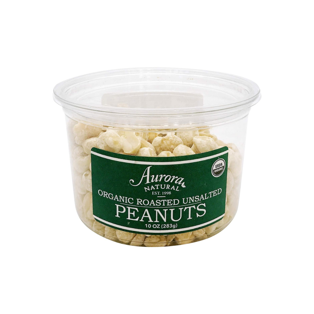 Aurora Organic Peanuts, Roasted &amp; Unsalted, 10 oz