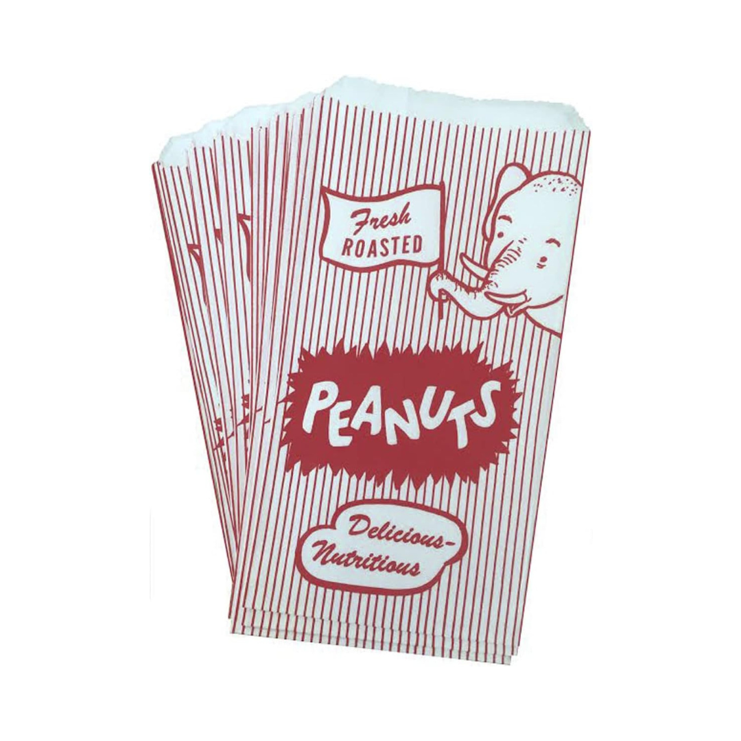 Outside the Box Peanut Red White Paper Bags