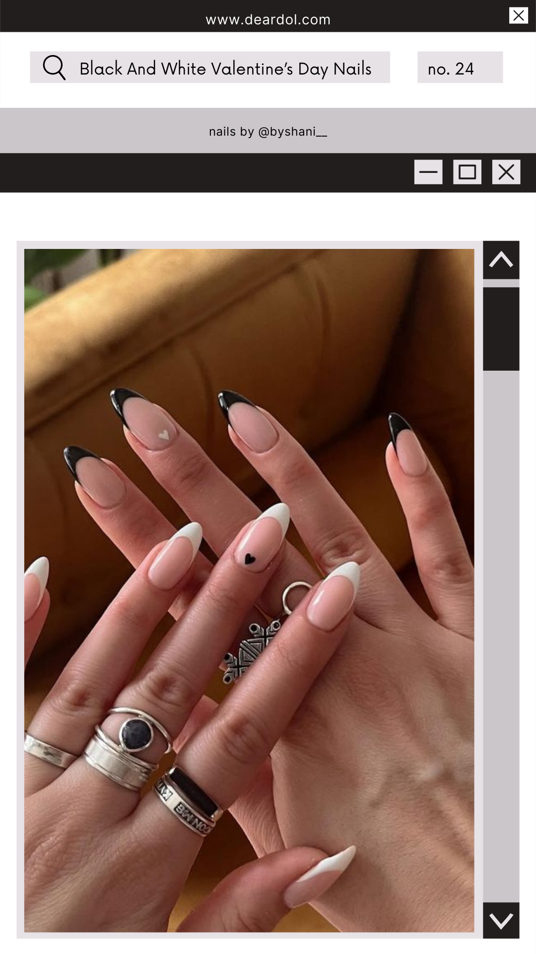 24. 30 Black and White Nail Ideas for Valentine’s Day