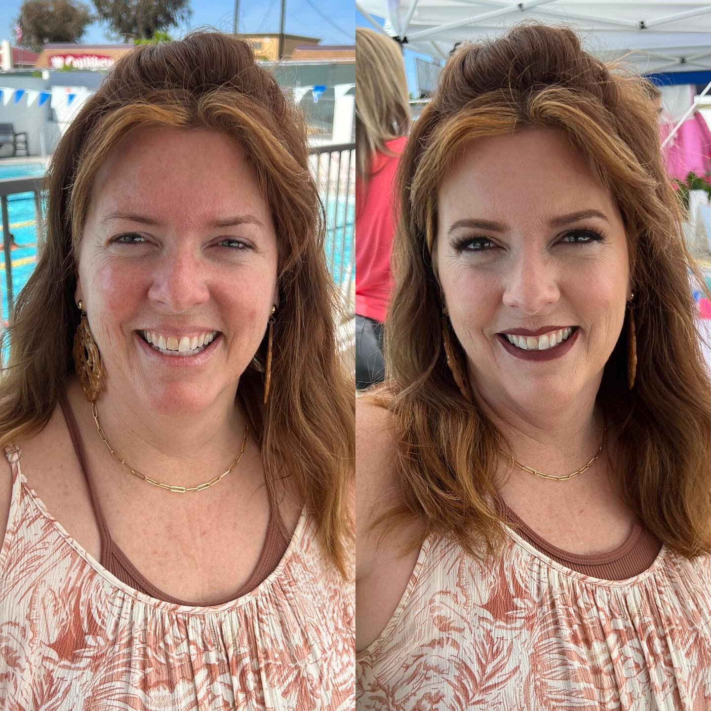The one time I remember to take a &ldquo;before&rdquo; and &ldquo;after&rdquo; lol. My lovely friend, @cocoowcharwellness agreed to be my model for the @liftbwa vendor event at @rslaquatics today! I got to glam her up a bit and send her home to her N