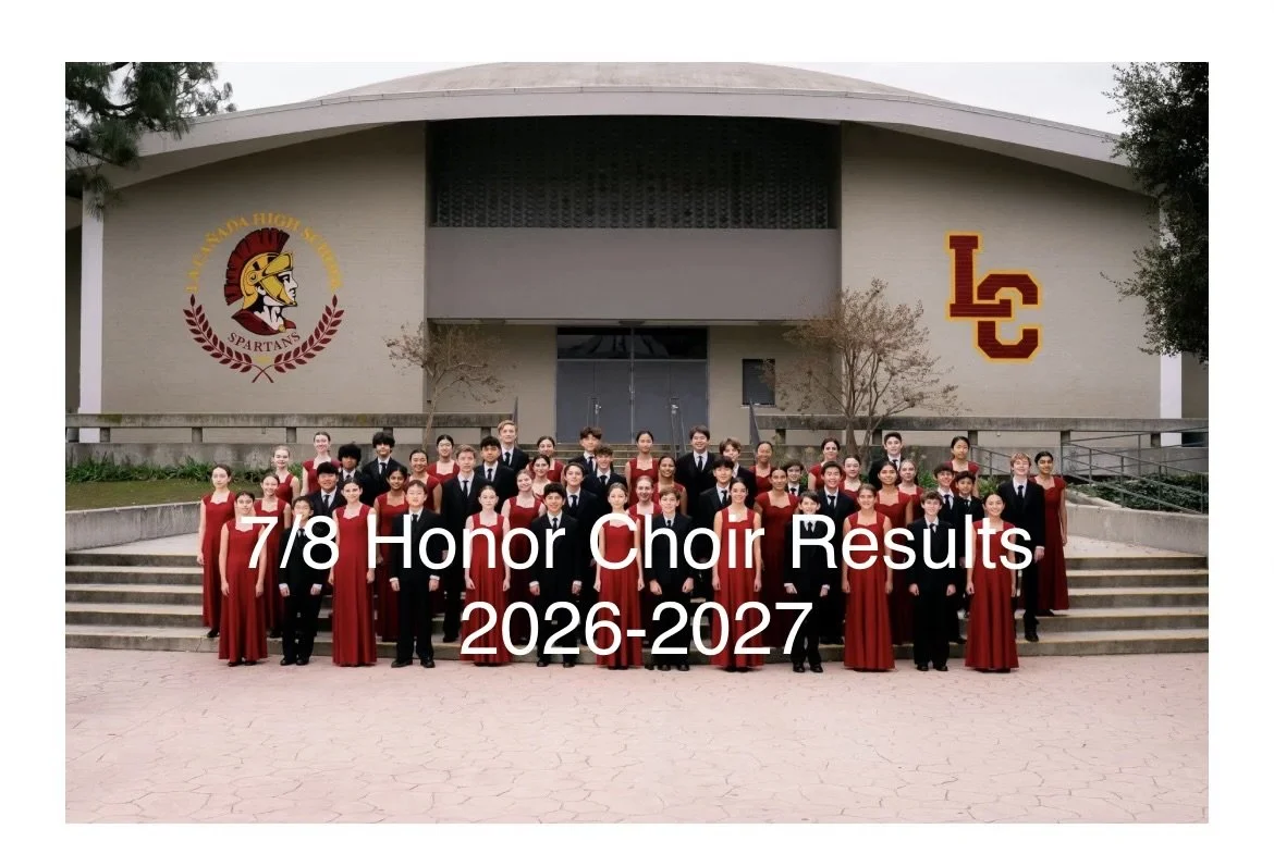 Audition results for 7/8 Honor Choir are in!