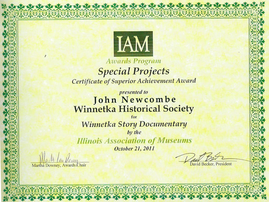 SUPERIOR ACHEIVEMENT AWARD WINNETKA STORY