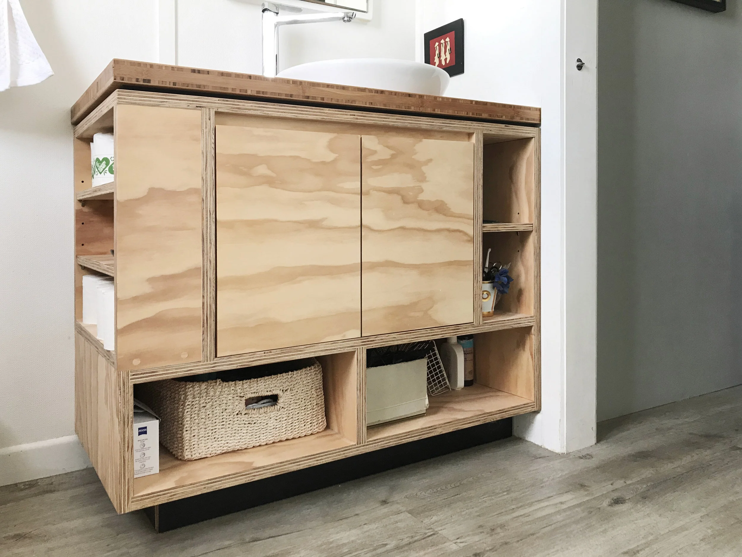 A Sustainable Vanity Bamboo and NZ Pine Plywood — Motide Raglan