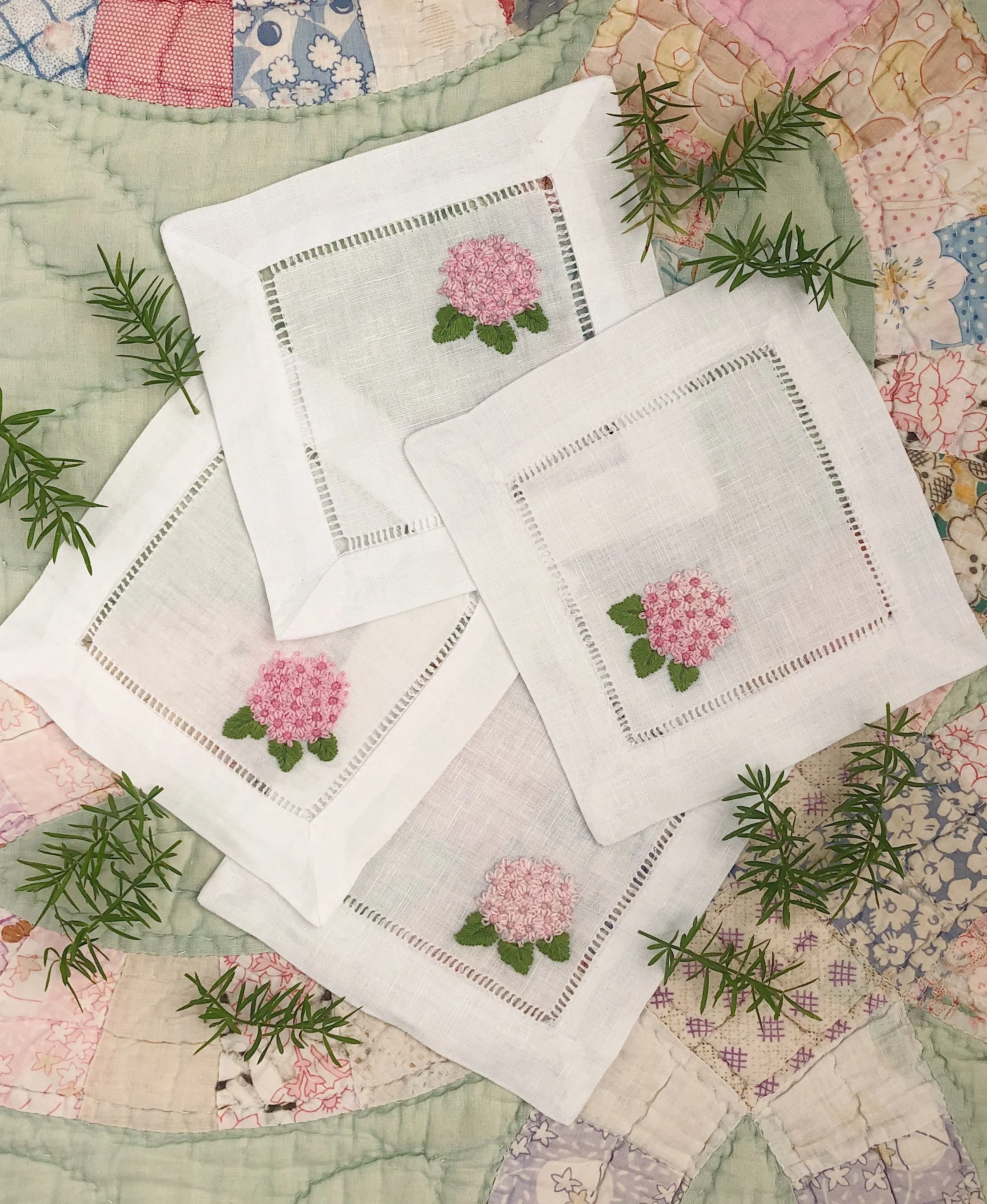 Pink Hydrangea Embroidery Kit