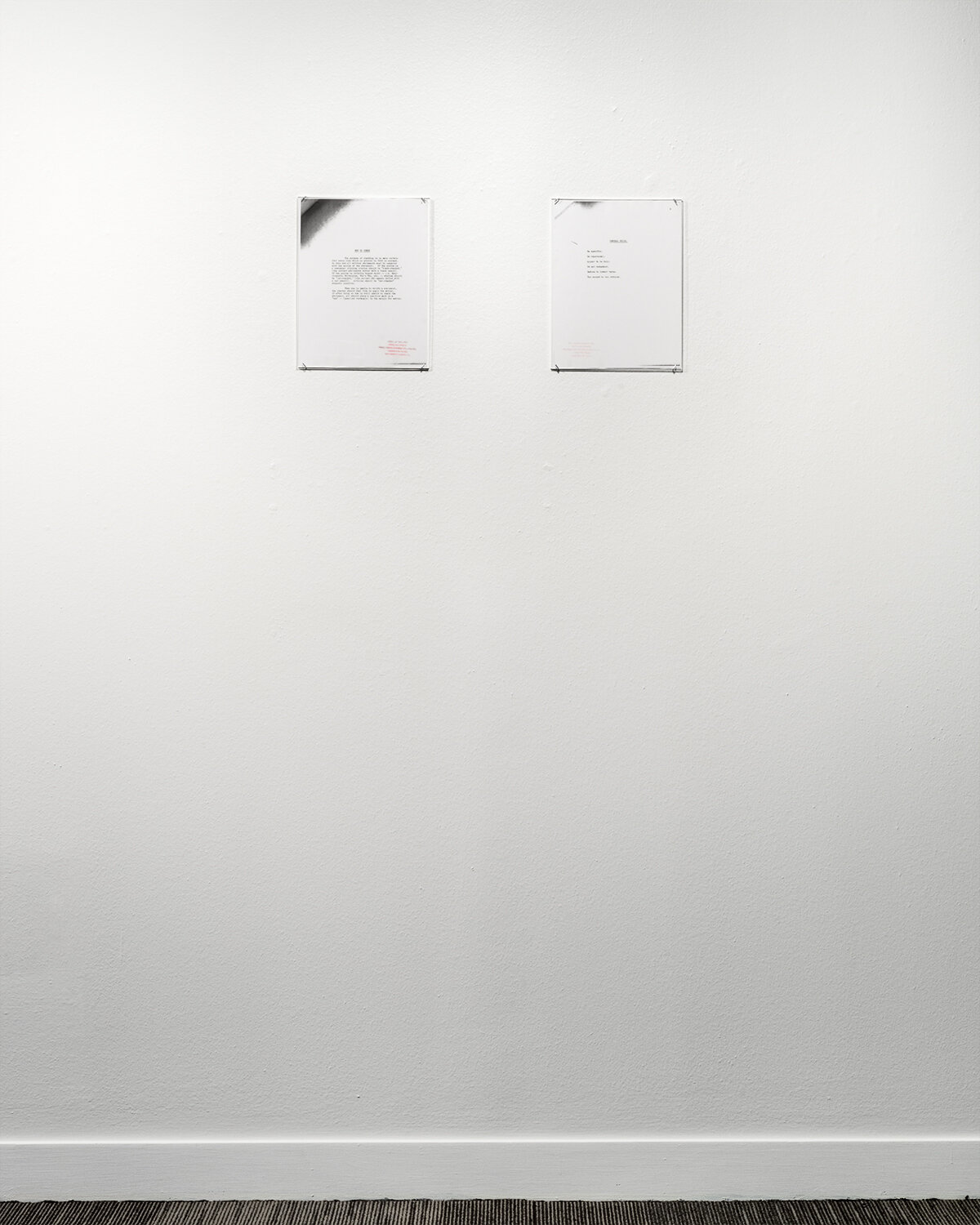   For research purposes only (How to Check)  and  (General Rules)  2019 11 x 8.5 inch each Stamped photocopies (Installation view) 
