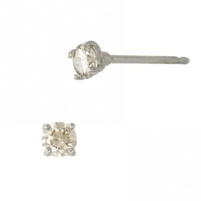 14k white gold 2.5mm full cut diamond solitaire stud earrings 