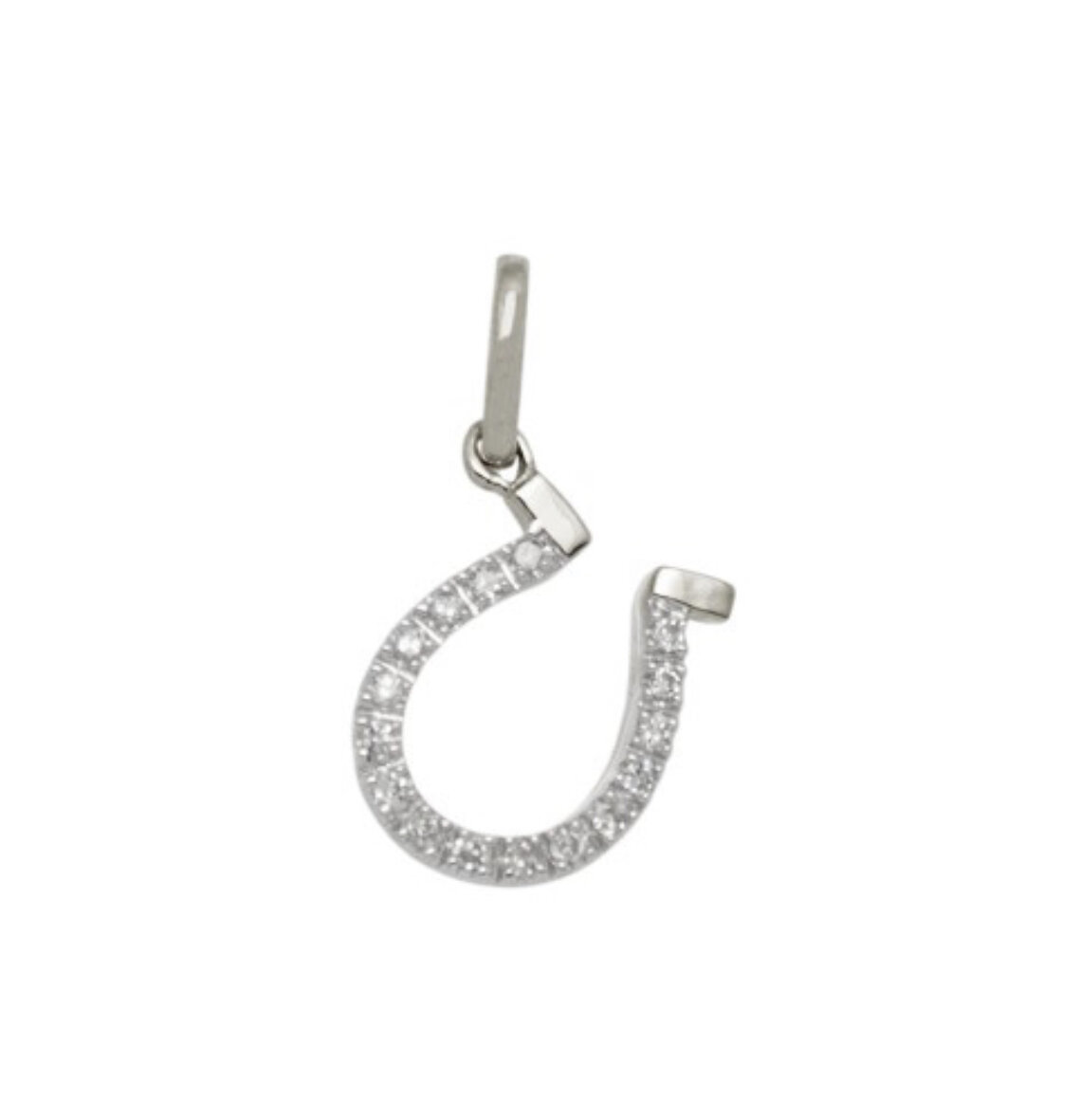 14K Gold Diamond Horseshoe Necklace