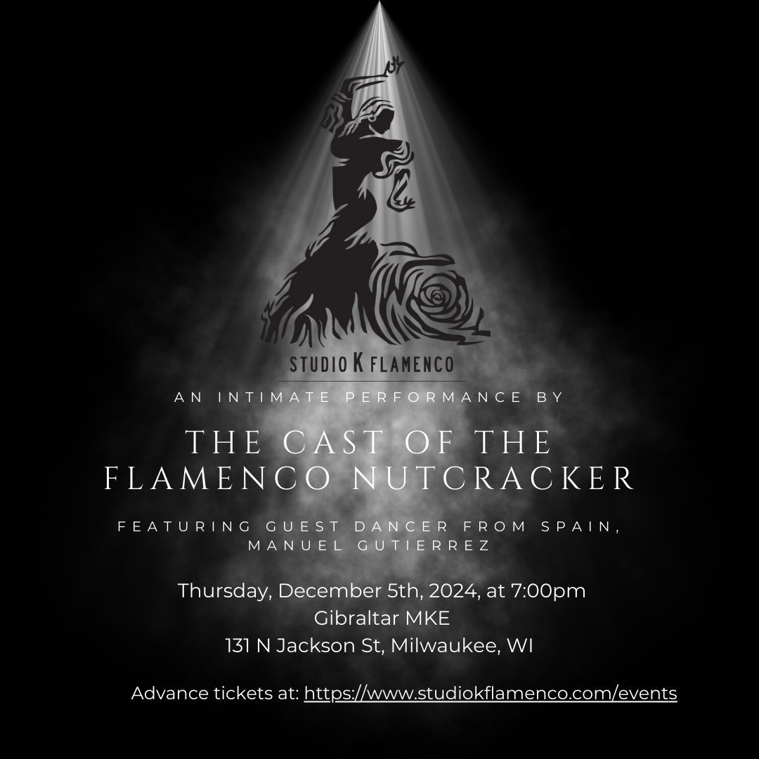 Do you have plans Thursday? Well, if you're free, we have something VERY FUN to do. And if this won't get you in the holiday spirit, not quite sure what will. Join us Thursday at Gibraltar for a sneak peek of the cast of Flamenco Nutcracker, enjoy Sp