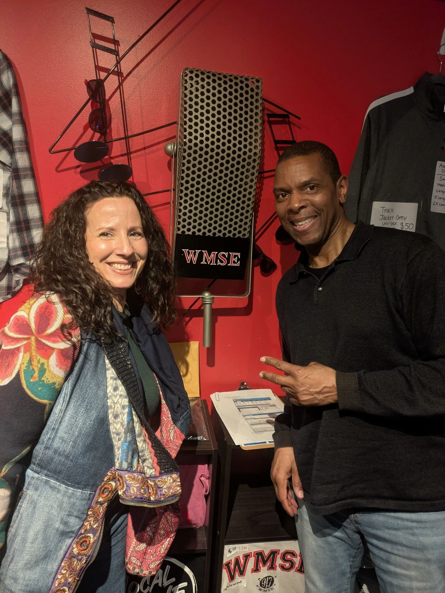 It was SO FUN to make an appearance on the Saturday afternoon Boogie Bang- 91.7 WMSE! Who doesn't love WMSE and Barry? Check out this fun picture of from our visit...what a great time we had. 

See you all on Saturday, 6pm at South Milwaukee PAC! (W)