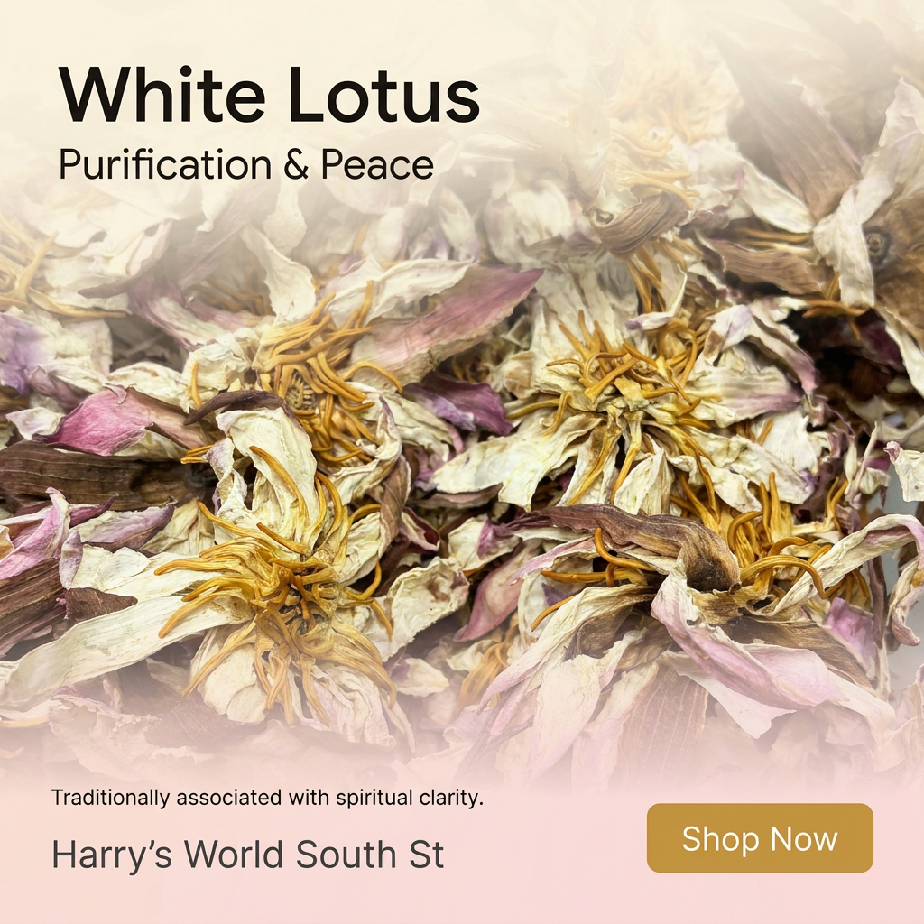 White lotus flower- great for incense crafting, herbal tincture, bath and body care and so much more.