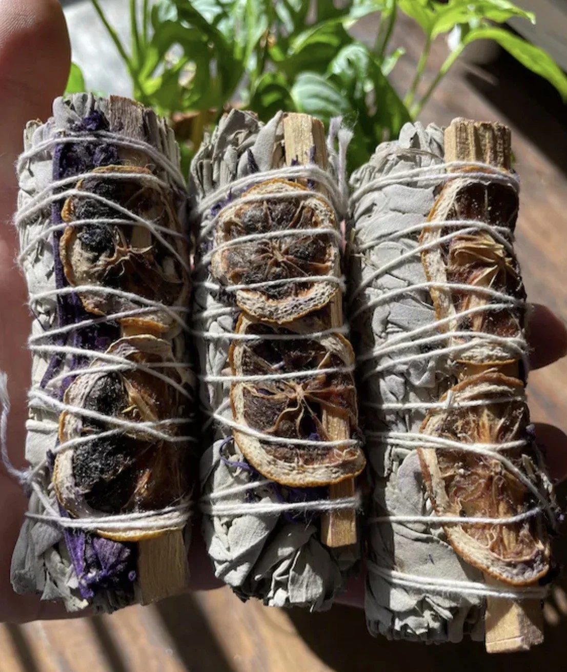 Florida water sage smudge stick- white sage, lavender, citrus & Palo santo stick.