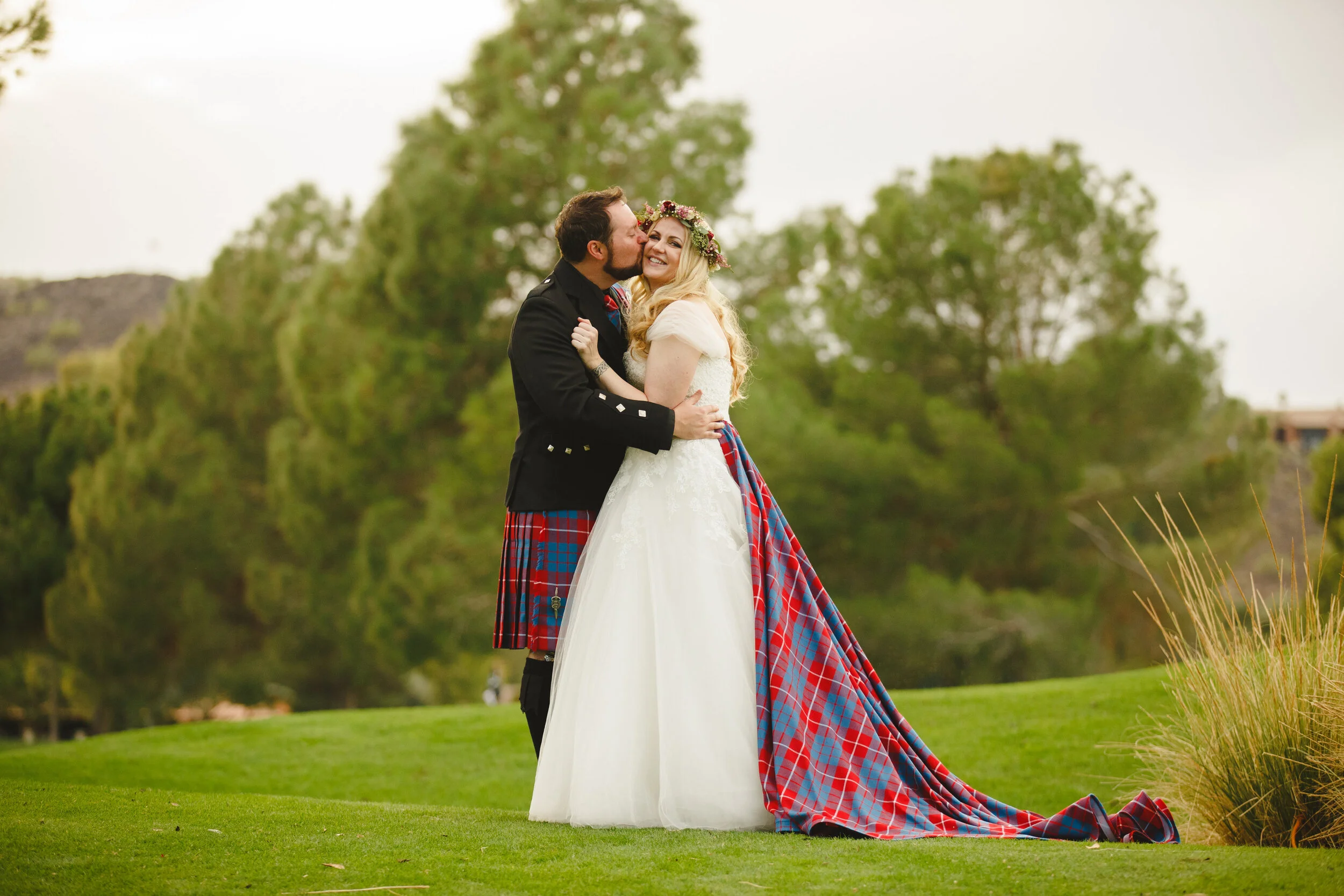 tartan wedding dress