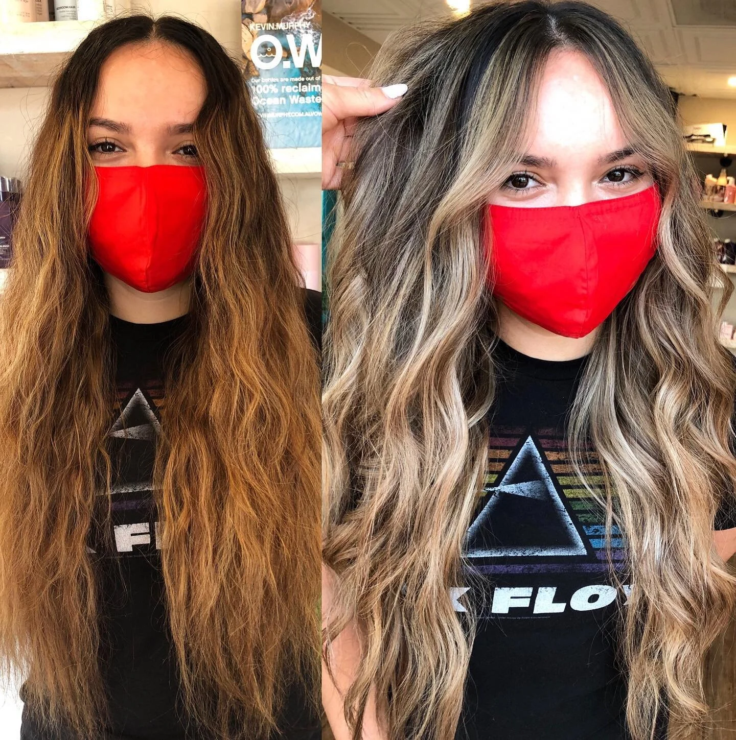 #colorcorrection on this mermaid 🐚 ⁣
⁣
Steps: ⁣
⁣
1. Full teasy light and tip out in foils with #schwartzkopfprofessional #blondeme starting with 20 vol and working up to 30 vol. Pulling foils as they are ready (Most pieces were level 8/9)⁣
⁣
2. Low