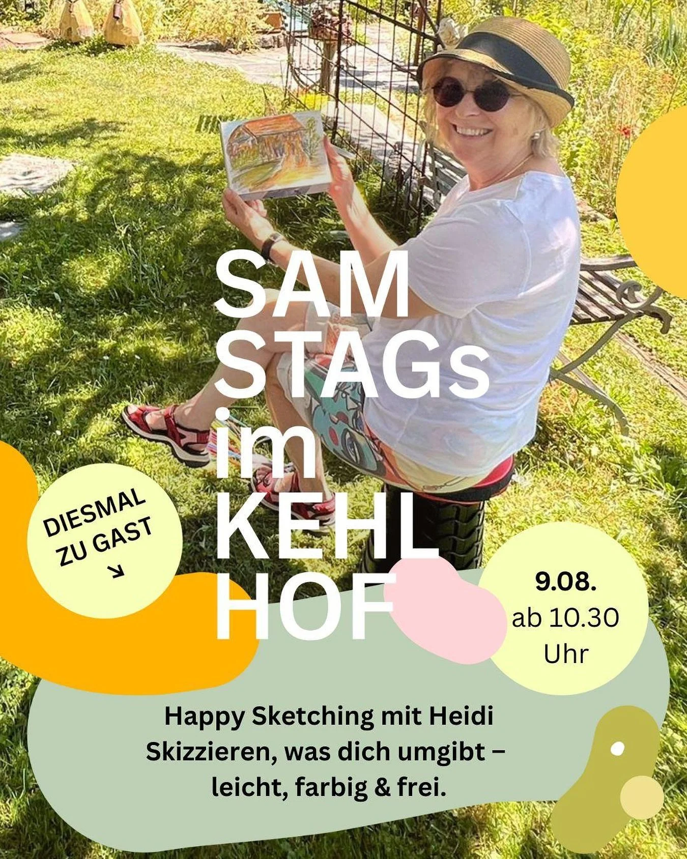 Diesen Samstag von 10:00 - 17:00 Uhr ist Heidi bei uns &ndash; mit Happy Sketching. ✏️
Sie ist den ganzen Tag vor Ort, zeigt euch, wie man unterwegs mit leichter Hand skizzieren kann &ndash; locker, farbig, fantasievoll.
Zwischendurch gibt&rsquo;s kl