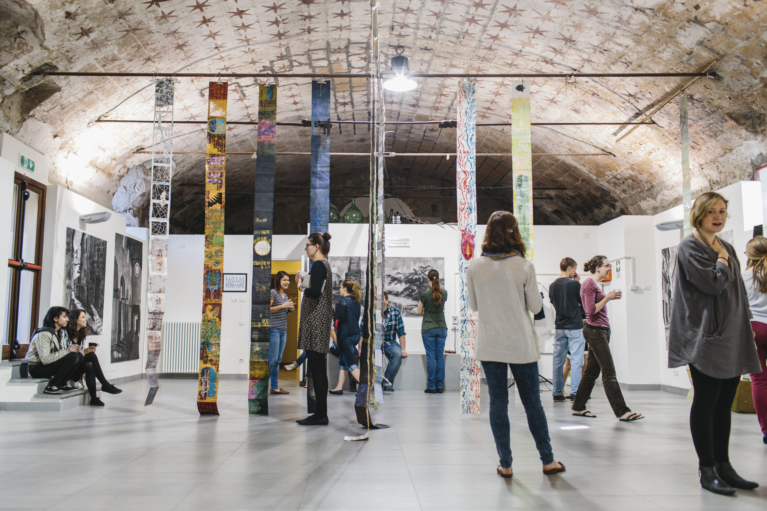  Students’ artwork in the art studio for visitors to enjoy at the end of semester Festa. 