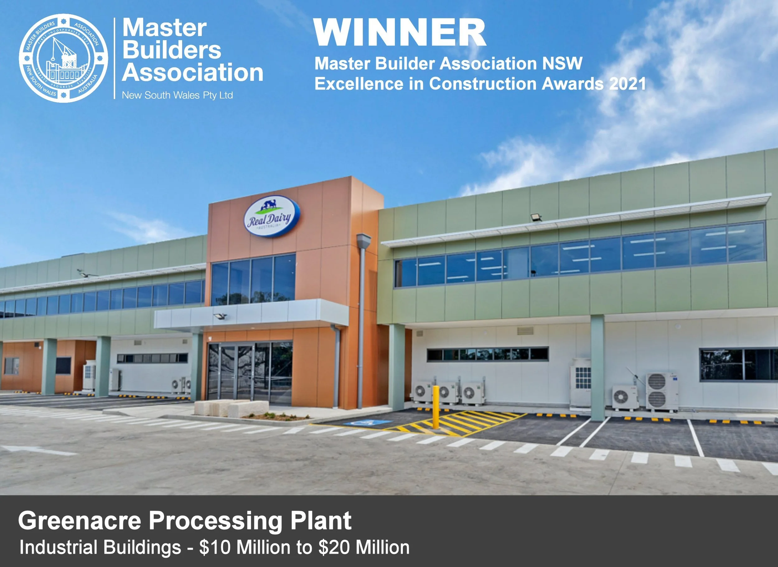 Greenacre Processing Plant - MBA NSW 2021 Excellence in Construction Awards