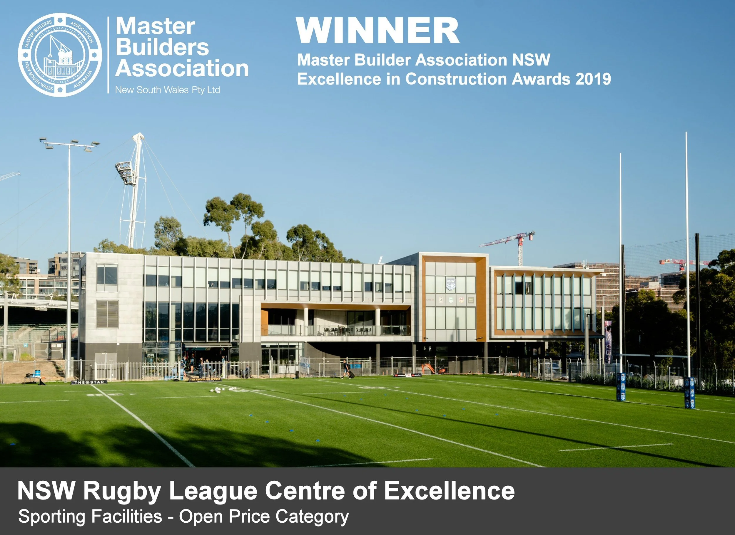 NSW Rugby League Centre of Excellence - MBA NSW 2019 Excellence in Construction Awards