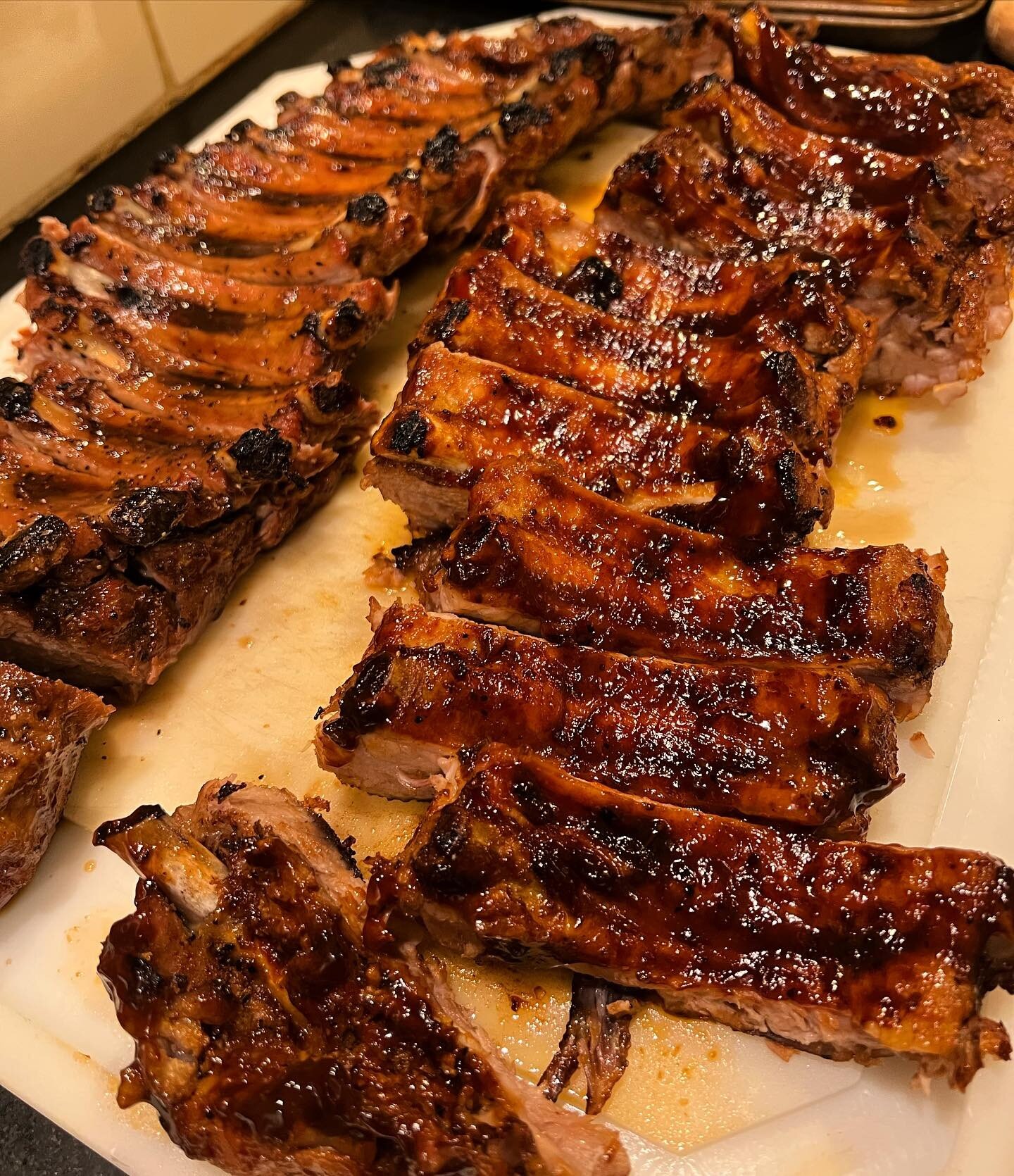 Pappy&rsquo;s baby back ribs- seasoned with pappy&rsquo;s original choice seasoning and glazed with our sweet and tangy bbq sauce😍