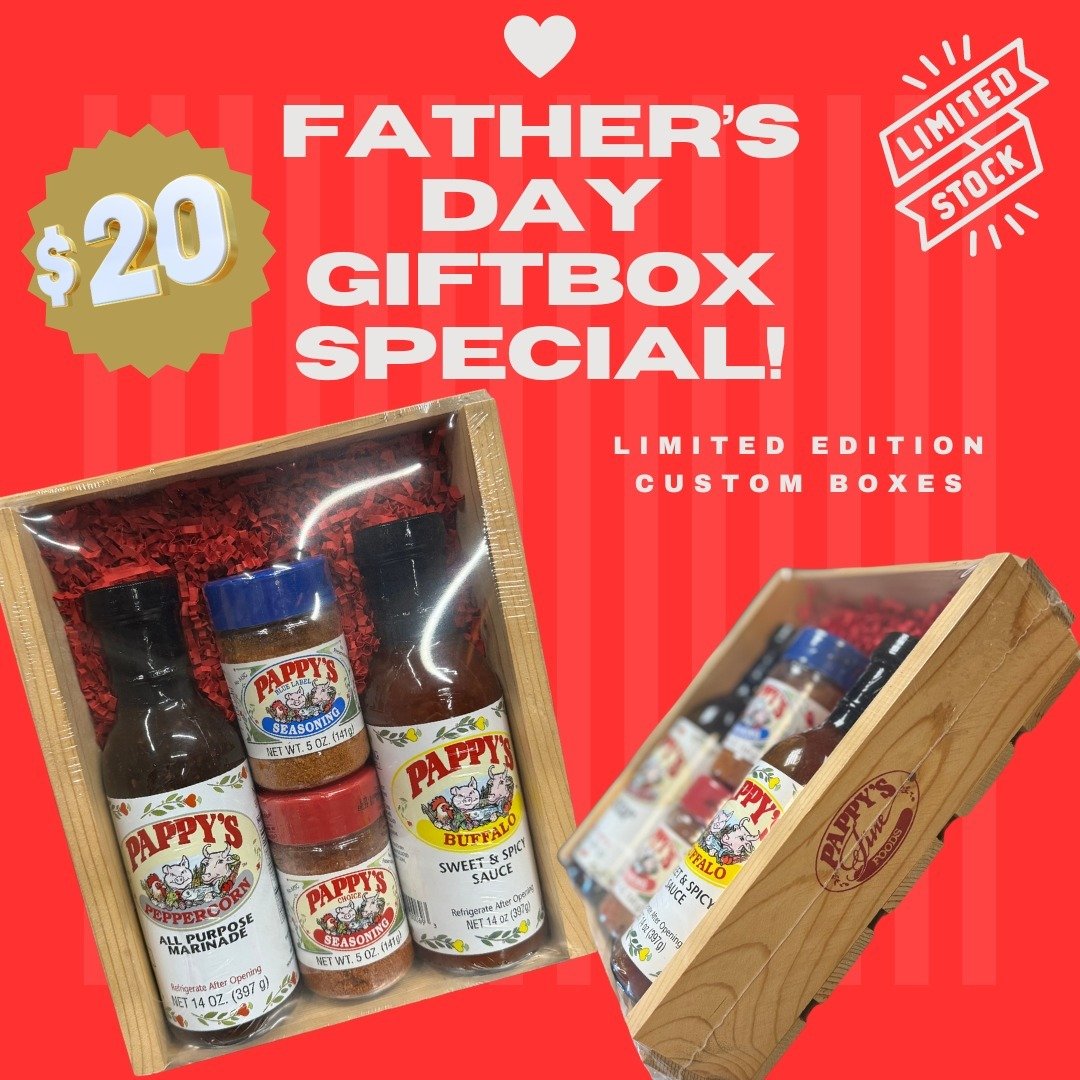 Father's Day Special. Limited edition custom Pappy's crate. Very limited supply, order yours by June 7th to receive by Father's Day! 

#fathersday #fresno #california #fathersdaygift #bbq #foodie #food #bbqsauce #shoplocal #giftpack #love #bbqseasoni