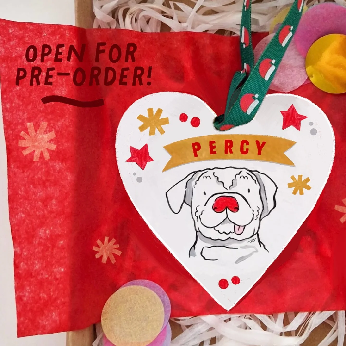HOORAY!!! 📣✨🎄🐶🐈&zwj;⬛❤️ after THREE years off, i am opening up slots for hand-illustrated ceramic pet portrait baubles again! i absolutely love making these and they&rsquo;re always so fun to do in the run up to the big day!!!!! i have missed doi