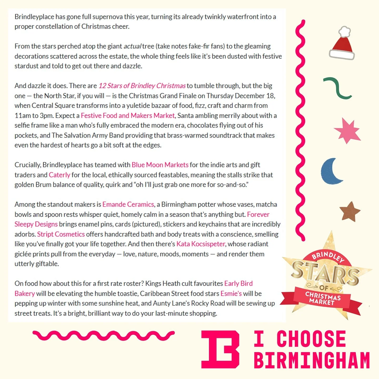 Although our current focus is all about our fair in Moseley this weekend ~ we couldn&rsquo;t not share that our very first pop-up event with @brindleyplace &amp; @caterly.uk was featured in @ichoosebirmingham this week! ✨📣🎁💕🛍️ 

A proper pinch-me