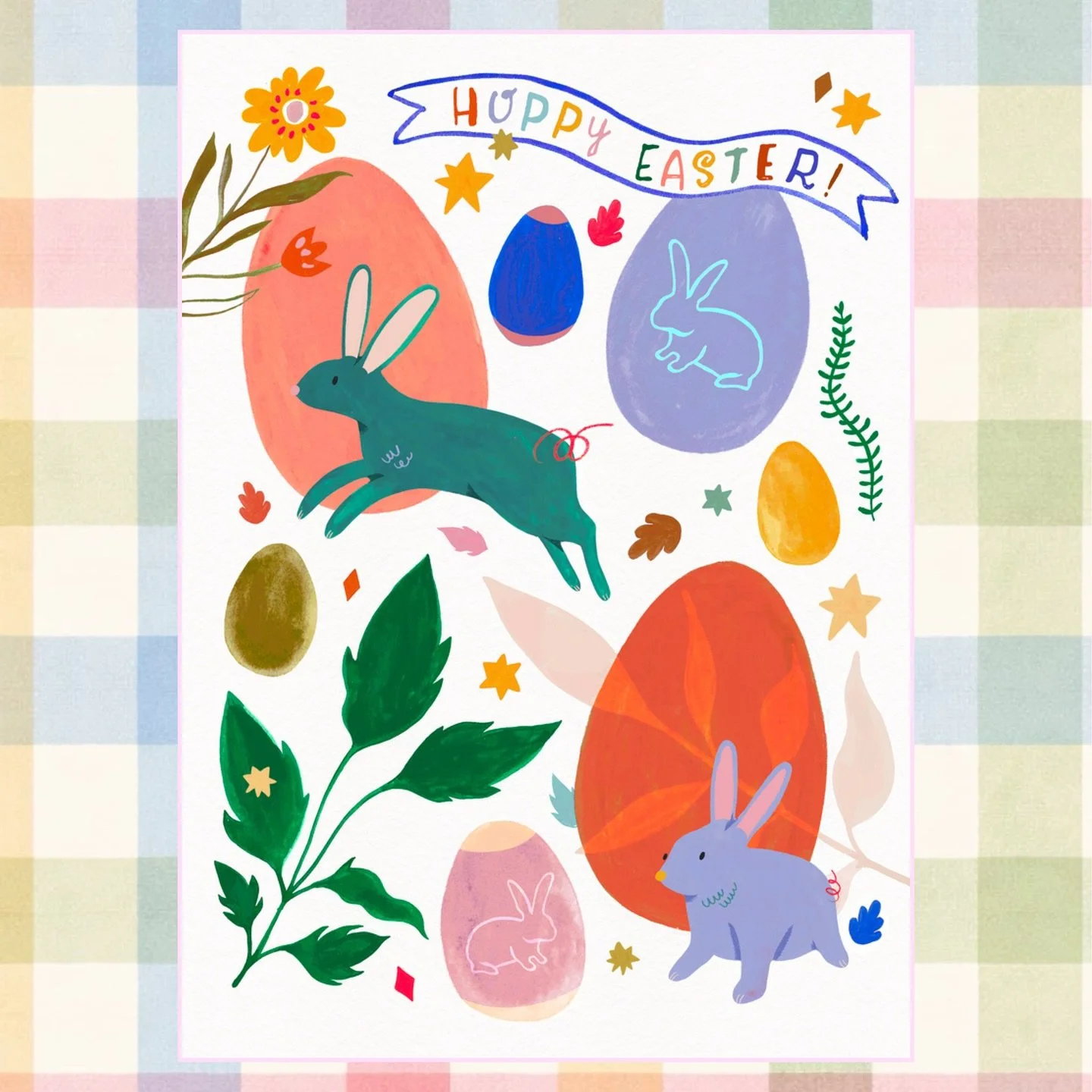 hoppy easter! 🐣🌷⭐️🌟🌸✨🍀❤️ if you do anything today, eat lots of chocolate!!!!! 🪄 

#hoppyeaster #easter #eastersunday #illustration #illustrator #art #artist #yay